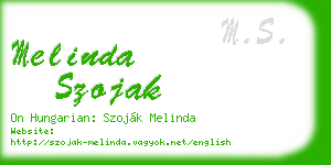 melinda szojak business card