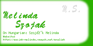 melinda szojak business card